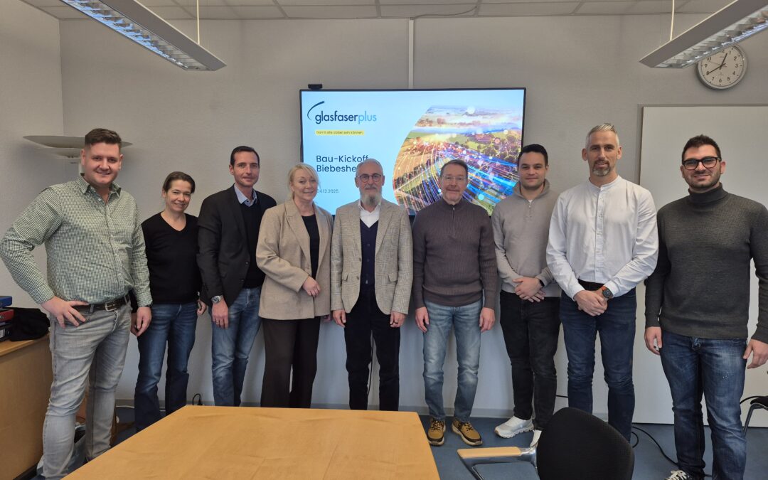 Bau-Kickoff für den Glasfaserausbau in Biebesheim am Rhein