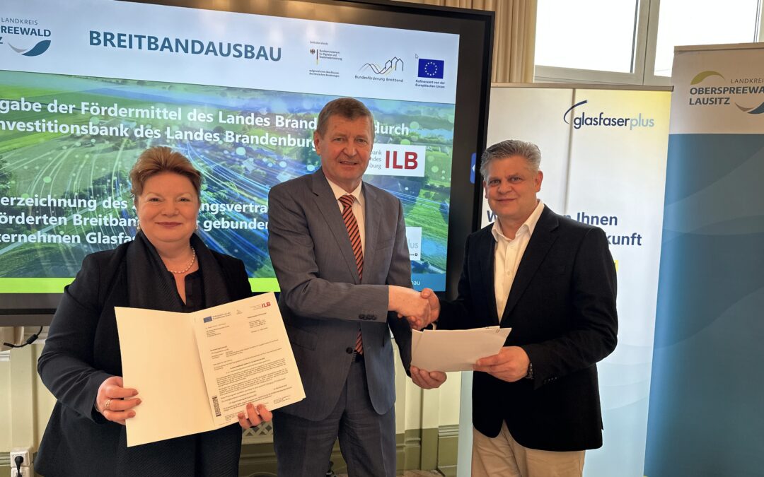 Geförderter Breitbandausbau: GlasfaserPlus baut im Landkreis Oberspreewald-Lausitz rund 9.600 Glasfaser-Anschlüsse für ca. 14.000 Haushalte