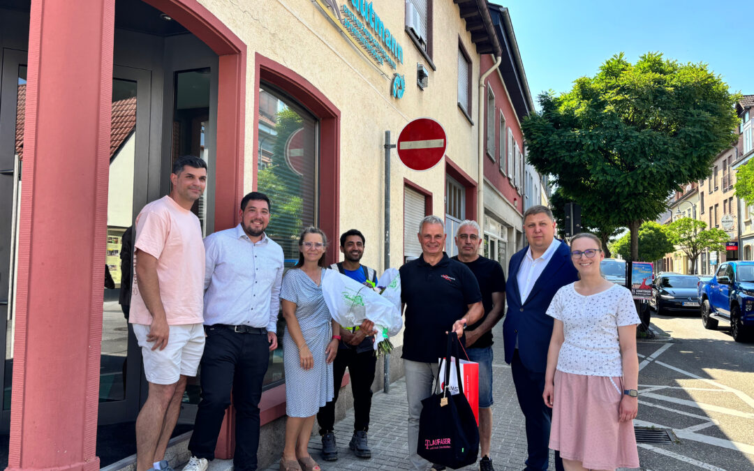 Premiere in Schwetzingen: GlasfaserPlus bringt den ersten Kunden auf Gigabit-Geschwindigkeit